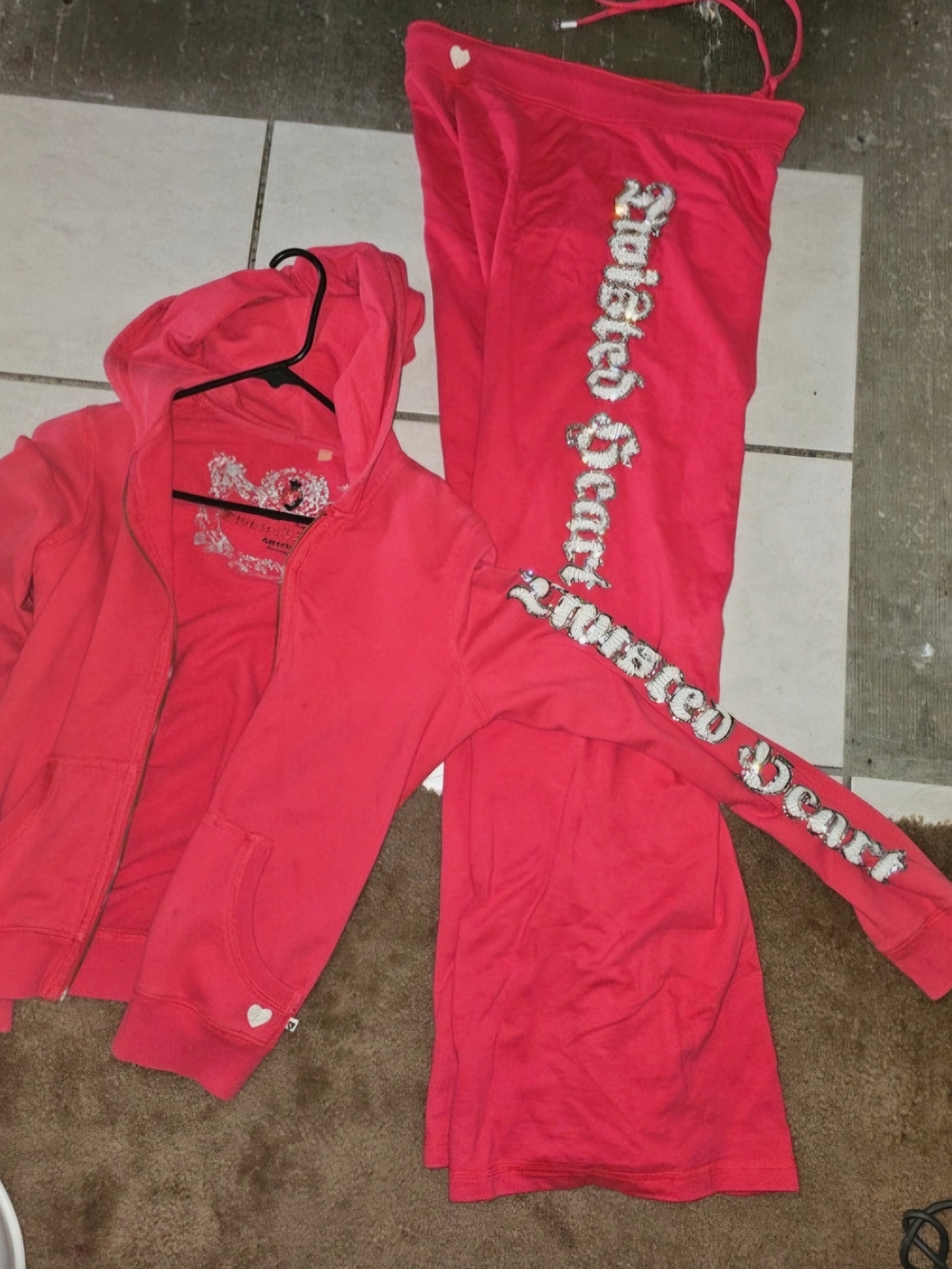 Twisted Heart Vintage Womens Pink Y2k OG Tracksuit, For My Tall Ladies. Rare.